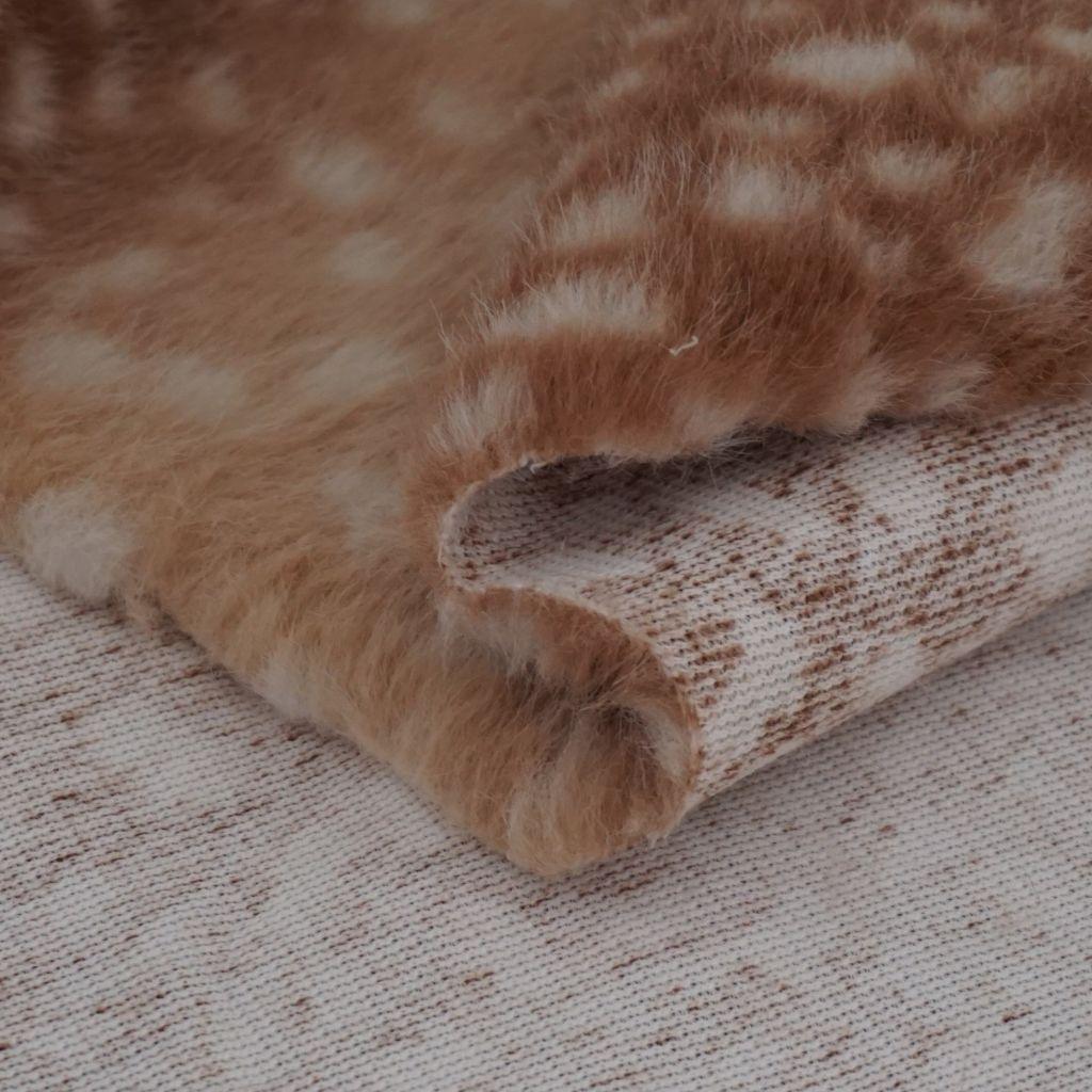 Fellimitat Rehkitz Fur Tierdruck braun beige